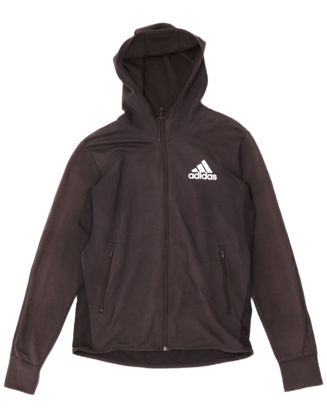 Adidas Pull à capuche zippé pour homme en coton noir moyen