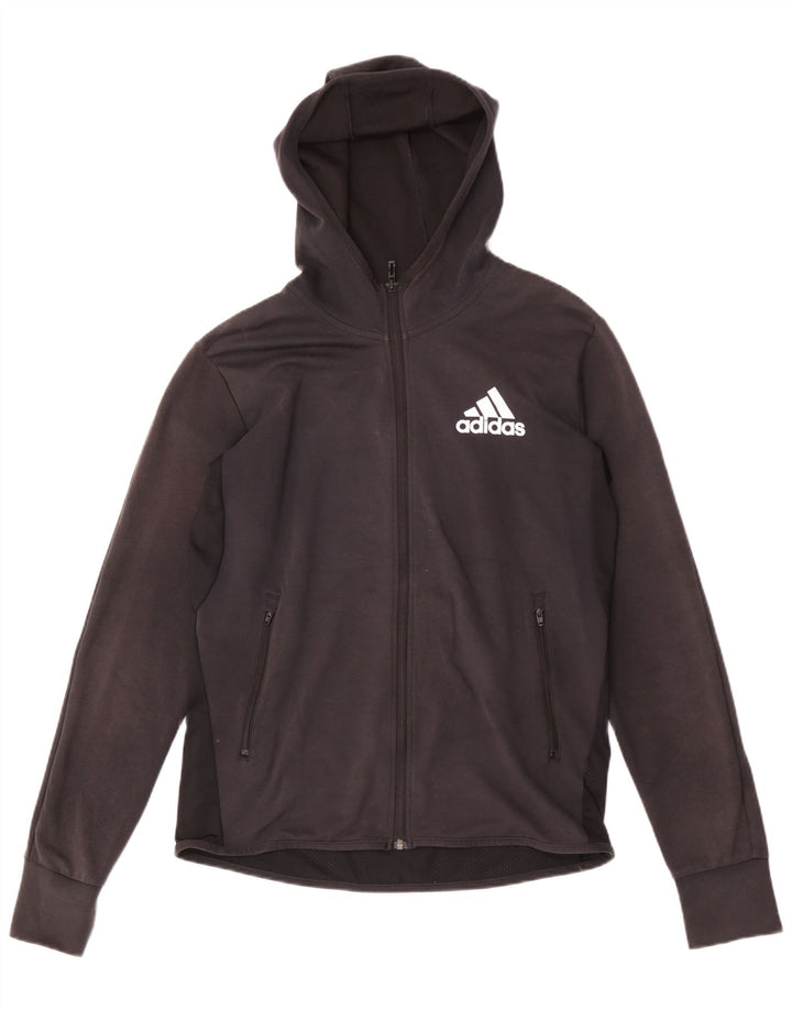 Adidas Pull à capuche zippé pour homme en coton noir moyen