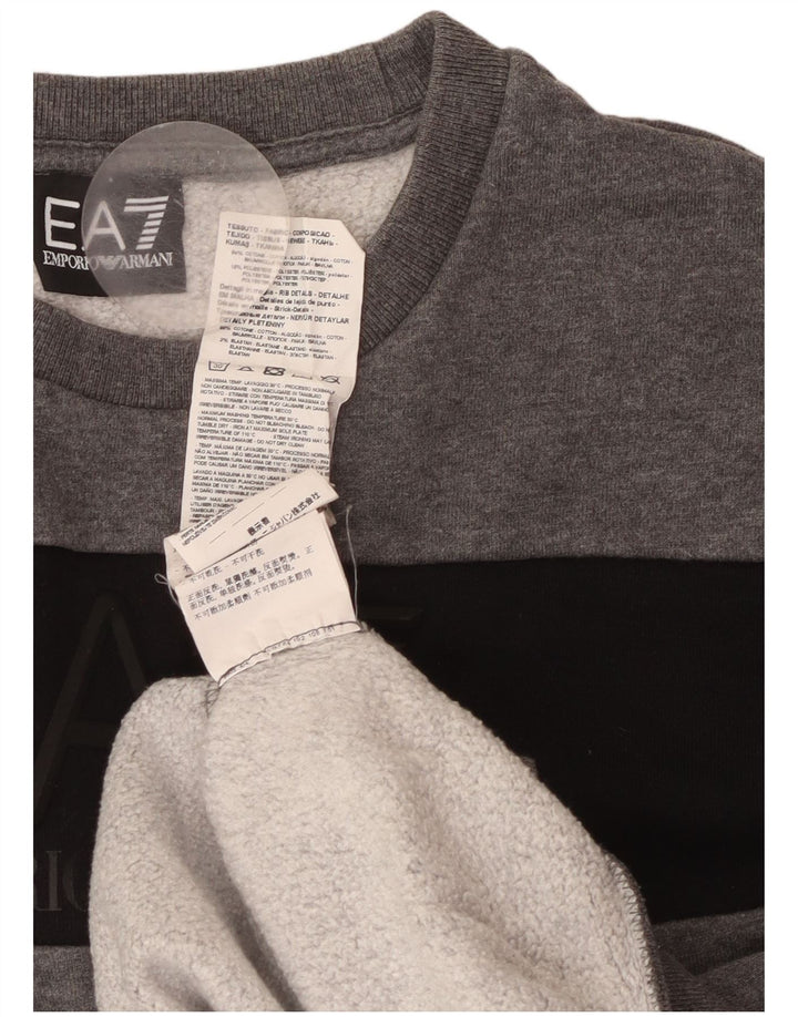 EMPORIO ARMANI Sweat-shirt pour femme UK 14 Gris moyen Colourblock