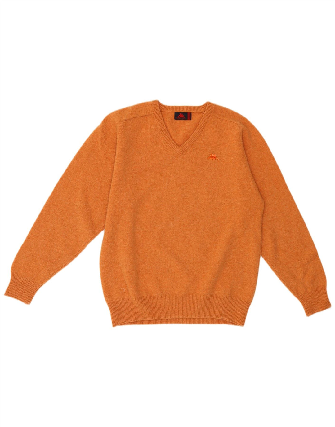 KAPPA Pull Col V Homme Orange Moyen Laine