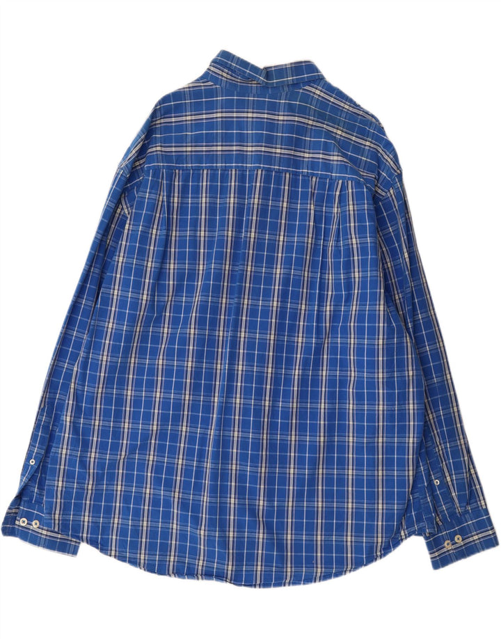 IZOD Mens Big & Tall Shirt 2XL Blue Check Cotton