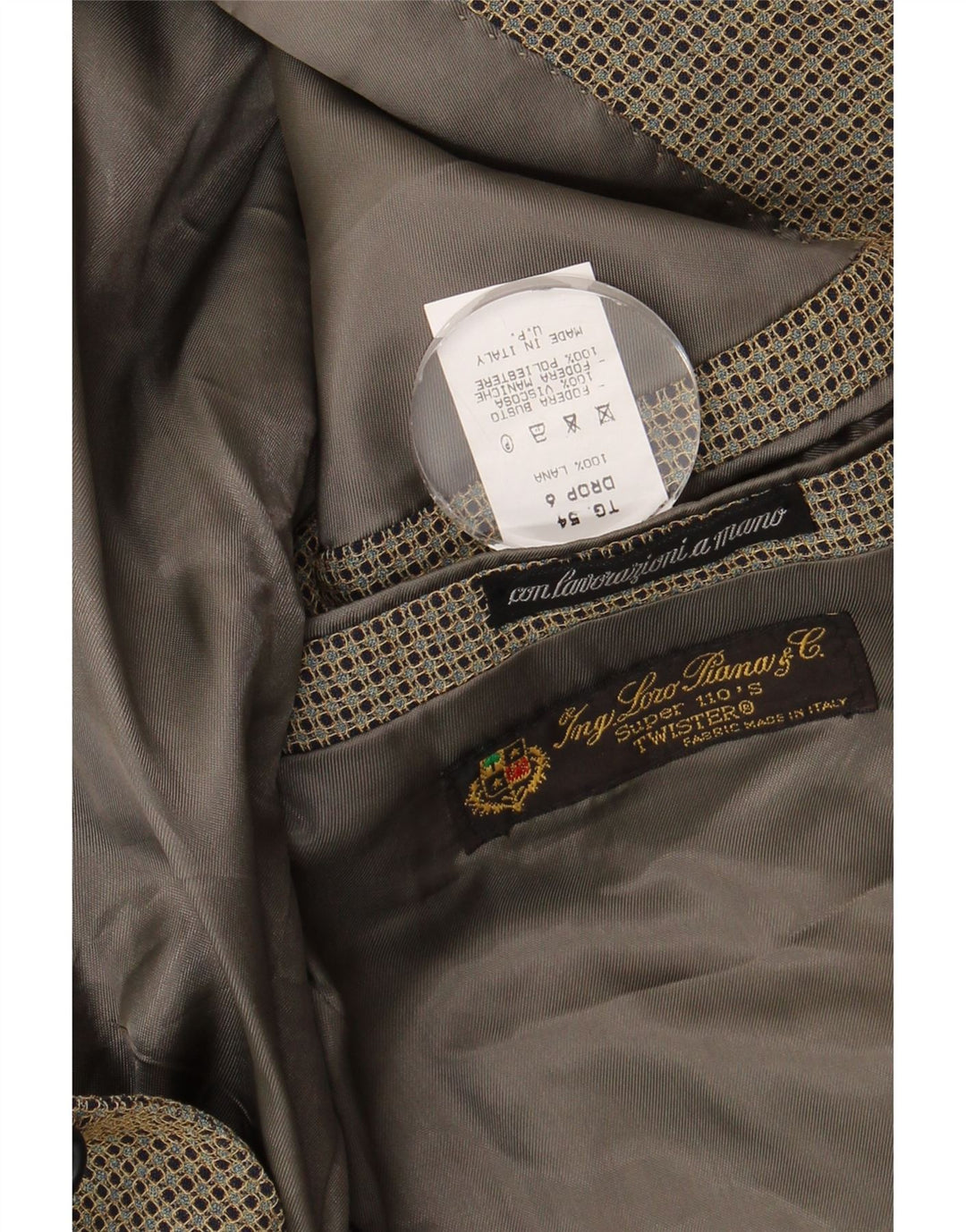 Ing Loro Piona & Co. Veste blazer à 2 boutons pour homme IT 54 2XL Kaki tacheté
