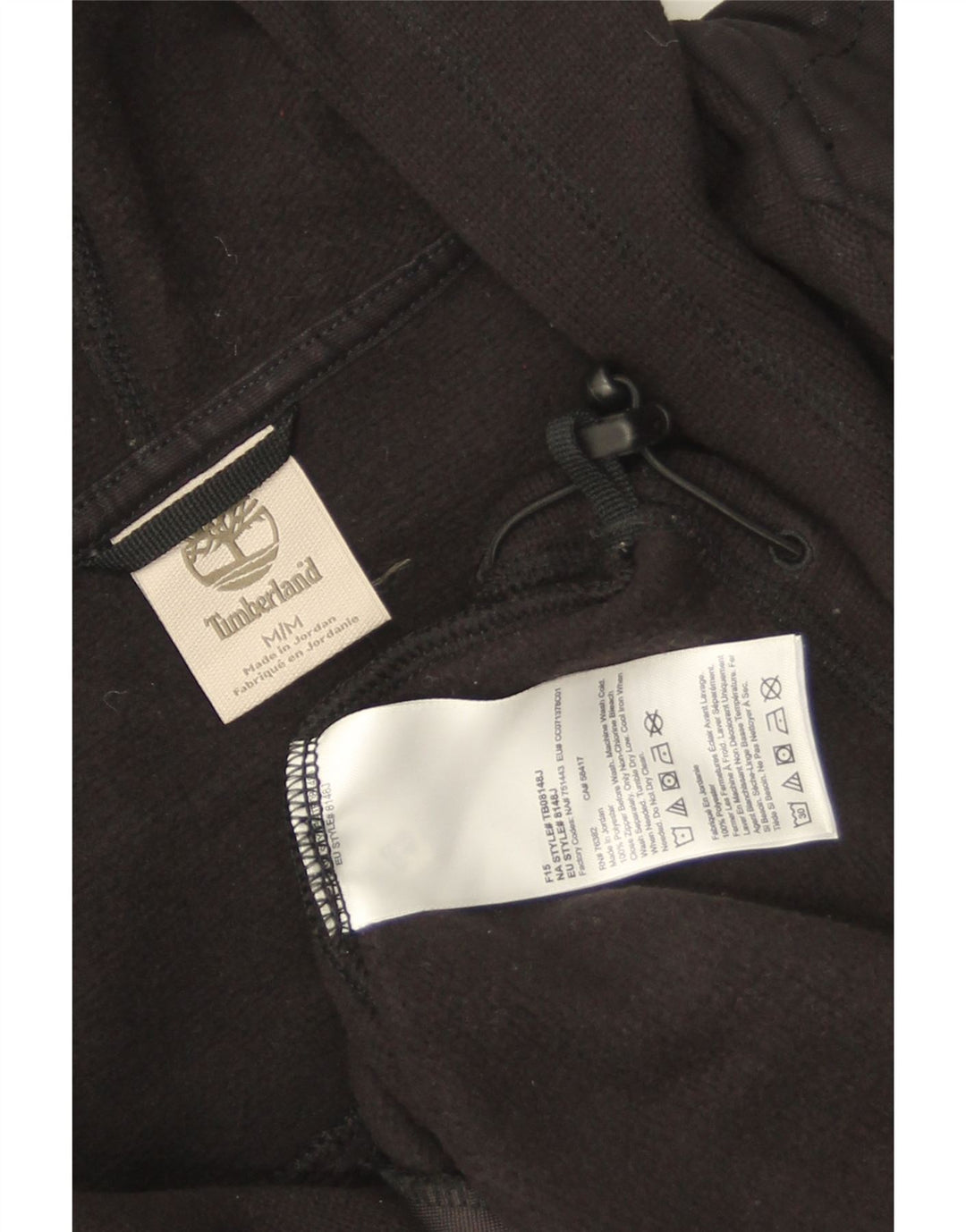 Timberland Pull à capuche zippé pour homme en polyester noir moyen