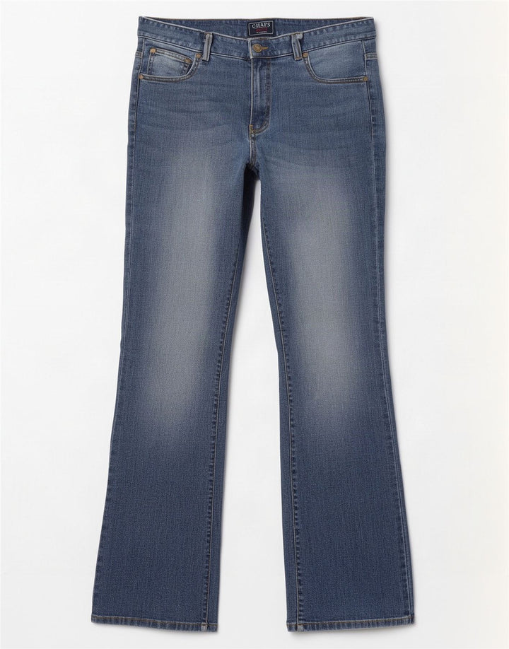 Chaps Jeans Bootcut Petite Femme US 12 Large W34 L29 Coton Bleu