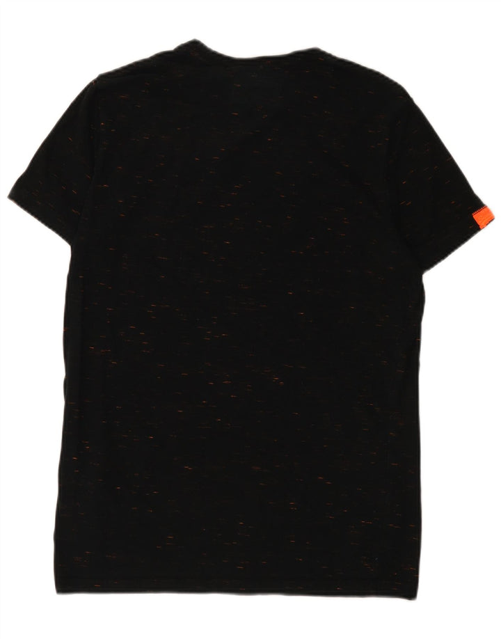 Superdry Homme T-Shirt Top Medium Noir Moucheté Coton