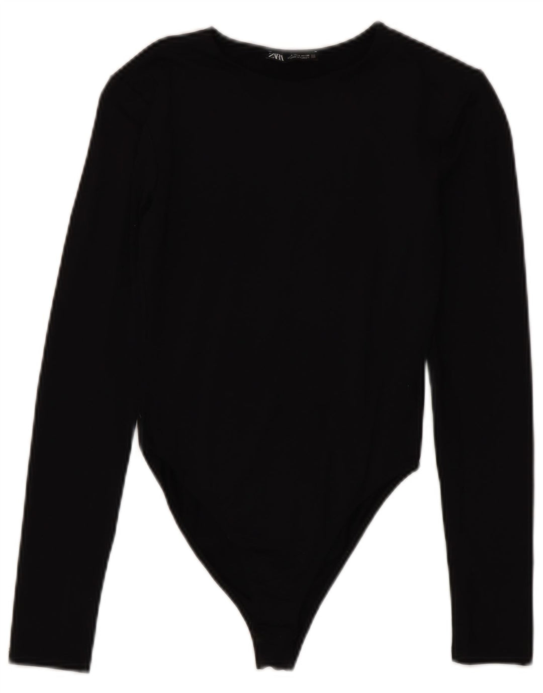 Zara Body à manches longues pour femme UK 8 Small Noir Polyamide