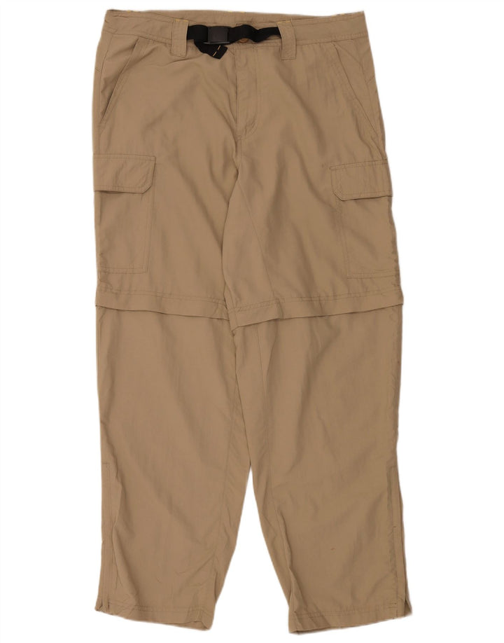 EDDIE BAUER Pantalon Cargo Droit Homme W34 L30 Nylon Beige