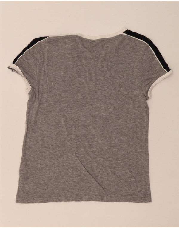 Jack Wills T-shirt surdimensionné pour femme UK 6 XS Gris Colorblock Coton