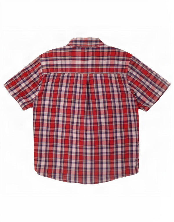 Wrangler Chemise à manches courtes pour homme XL en coton à carreaux rouges