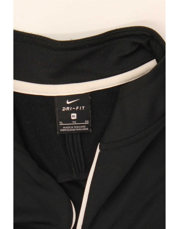 Nike Dri Fit Zip Neck Pull Survêtement Haut XL Noir Colorblock