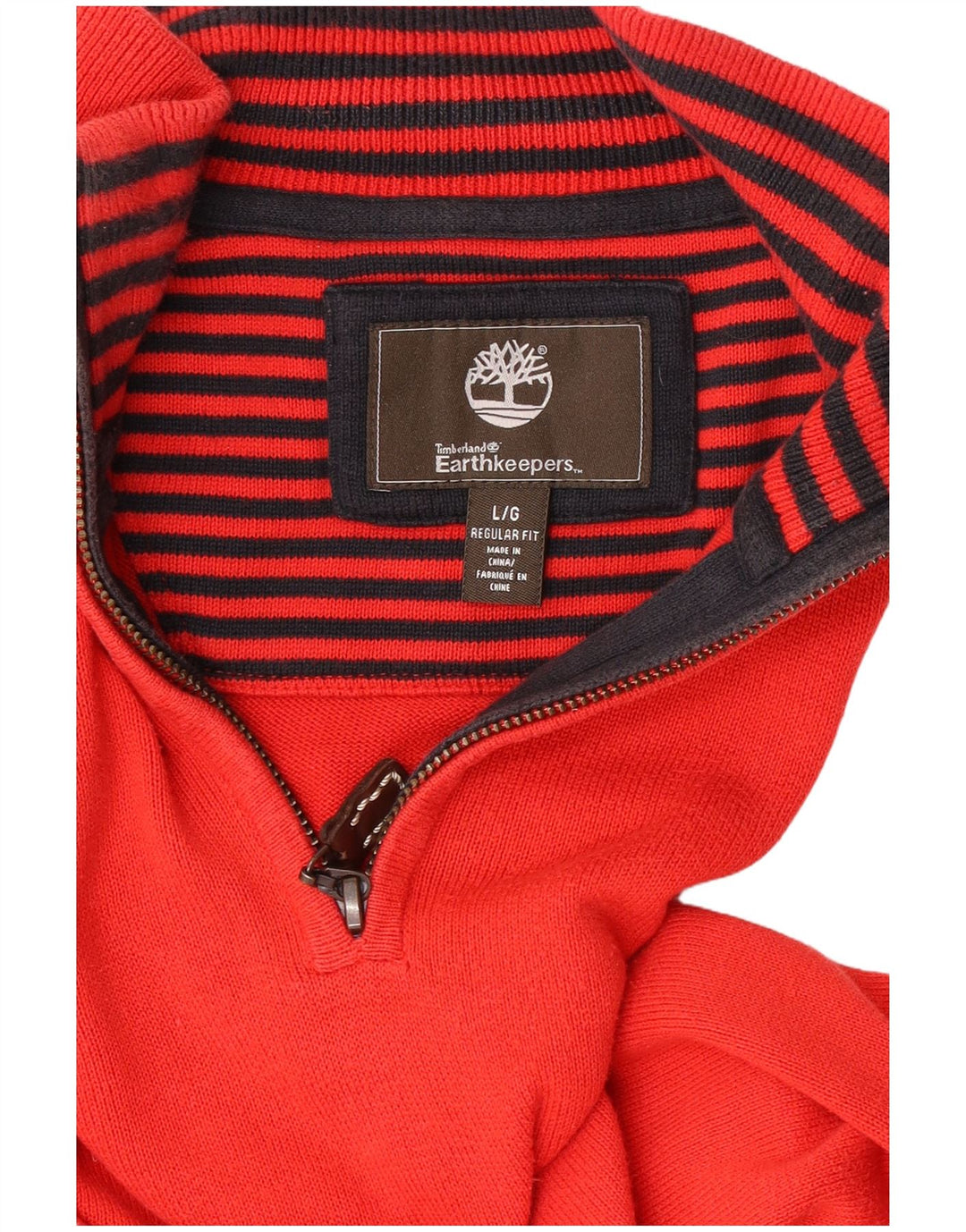 Timberland Hommes Earthkeepers Regular Fit Zip Neck Jumper Pull Grand Rouge