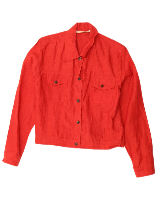 Blunauta Veste bomber courte coupe ample pour femme UK 6 XS Lin rouge