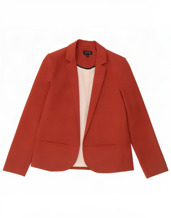 Topshop Veste blazer ouverte surdimensionnée pour femme UK 10 Petit Rouge Polyester