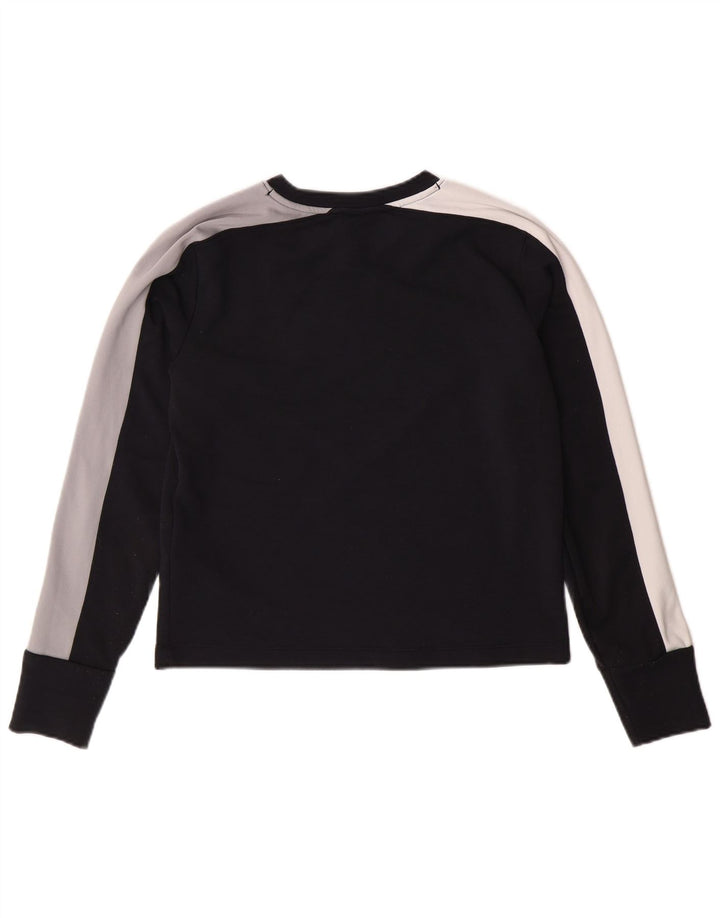 UNDER ARMOUR Haut ample à manches longues pour femme UK 6 XS Noir Colourblock