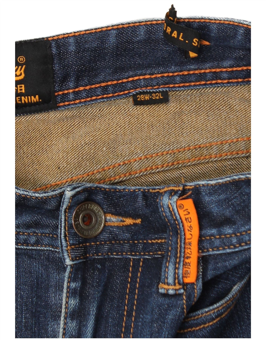 Superdry Jean Slim W28 L32 Bleu Coton Homme