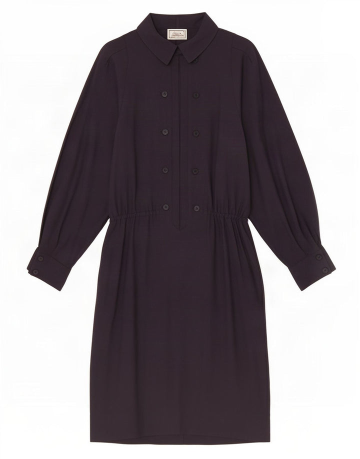 Luisa Spagnoli Femme Robe Trapèze IT 44 Laine Bleu Marine Moyen