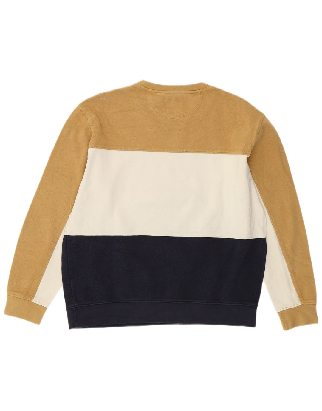 Zara Pull-over pour hommes en coton color block beige grand