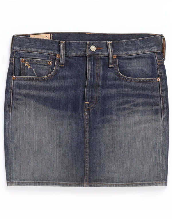 Polo Ralph Lauren Mini jupe en jean pour femme US 4 Small W28 Bleu Coton