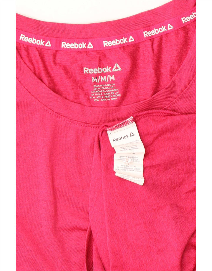 Reebok T-Shirt Femme UK 44 Rose Moyen Polyester