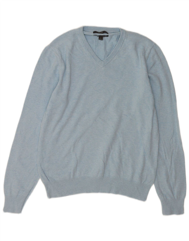 Marks & Spencer Pull Col V Homme Bleu Moyen Coton