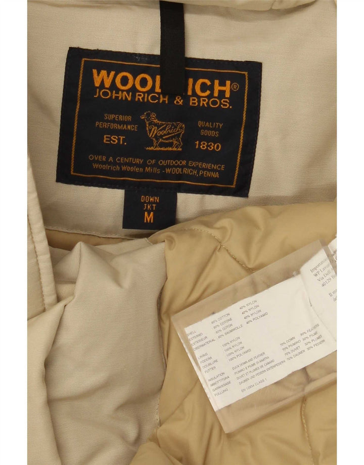 Woolrich Manteau rembourré à capuche pour femme UK 44 Coton beige moyen