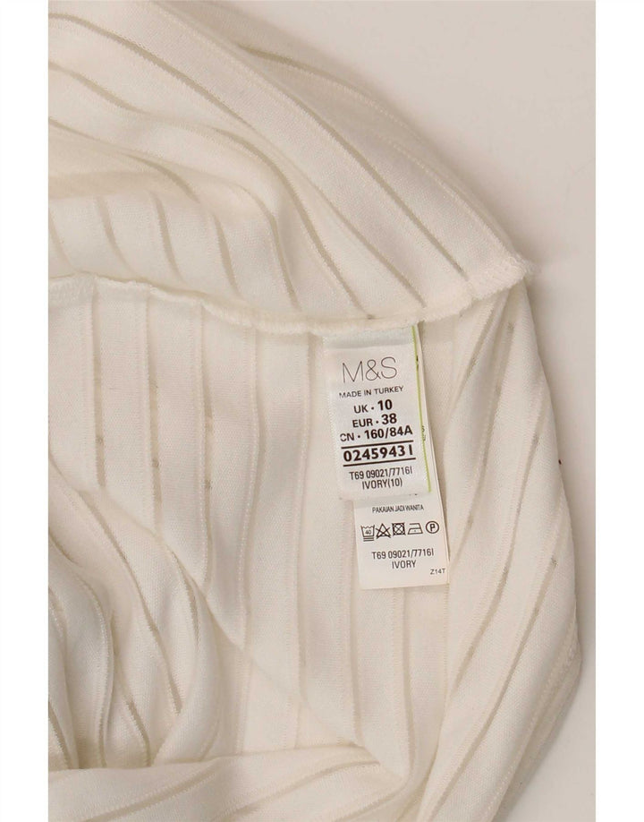 Marks & Spencer Haut à manches longues pour femme UK 10 Petites rayures blanches