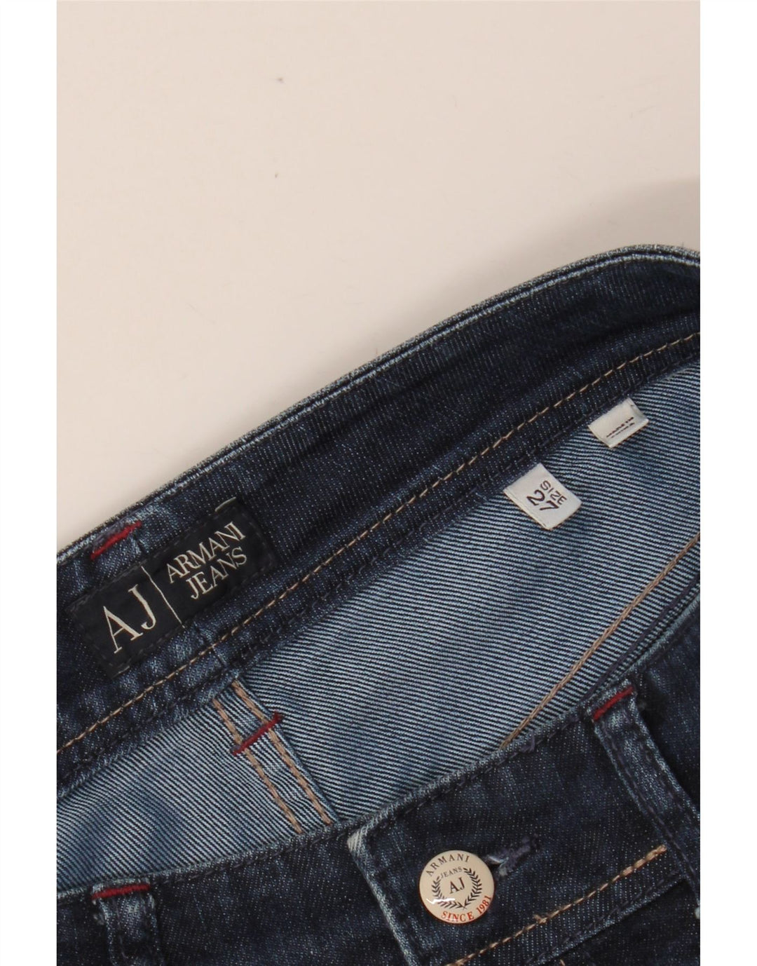 ARMANI Femme Jean Droit W27 L28 Bleu Marine