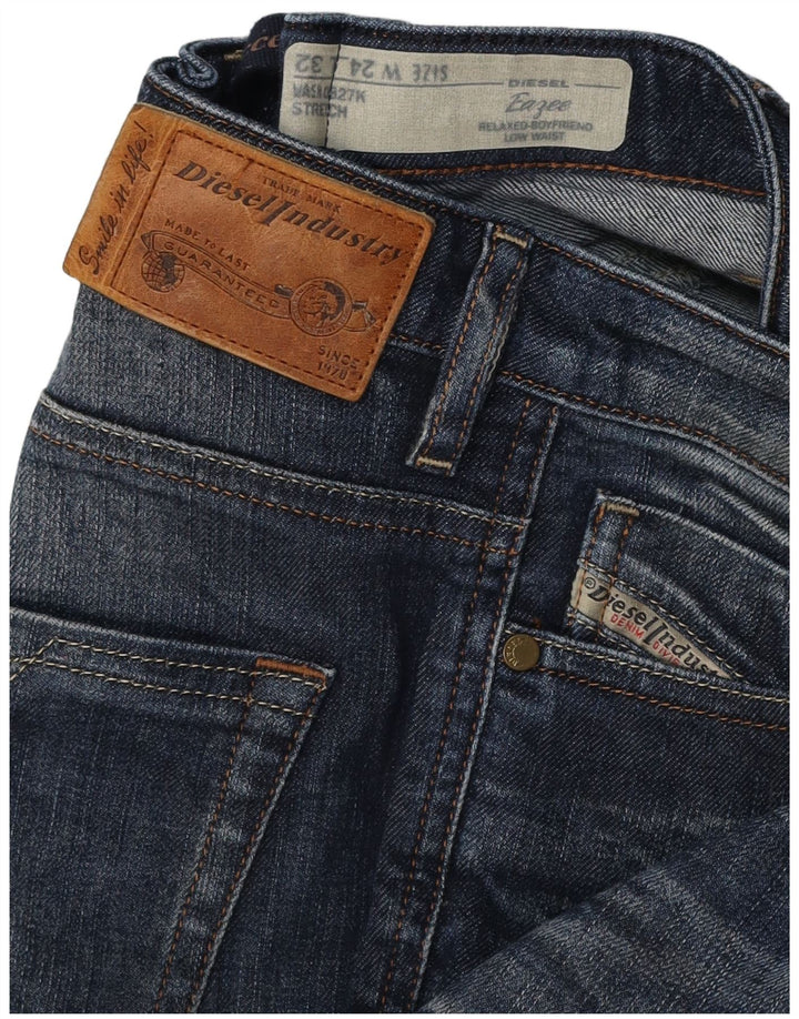 DIESEL Jean droit Easee taille basse pour femme, coupe décontractée, W24 L25, bleu