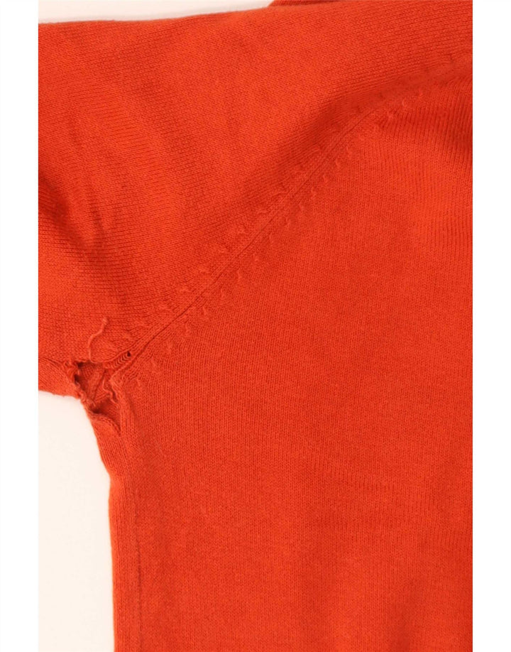 Zara Pull col V pour femme UK 12 en coton orange moyen