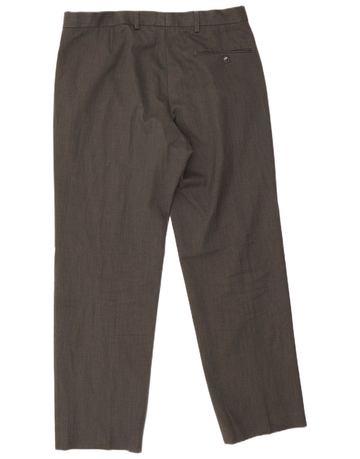 Marks & Spencer Pantalon de costume droit pour homme W34 L29 Gris Polyester