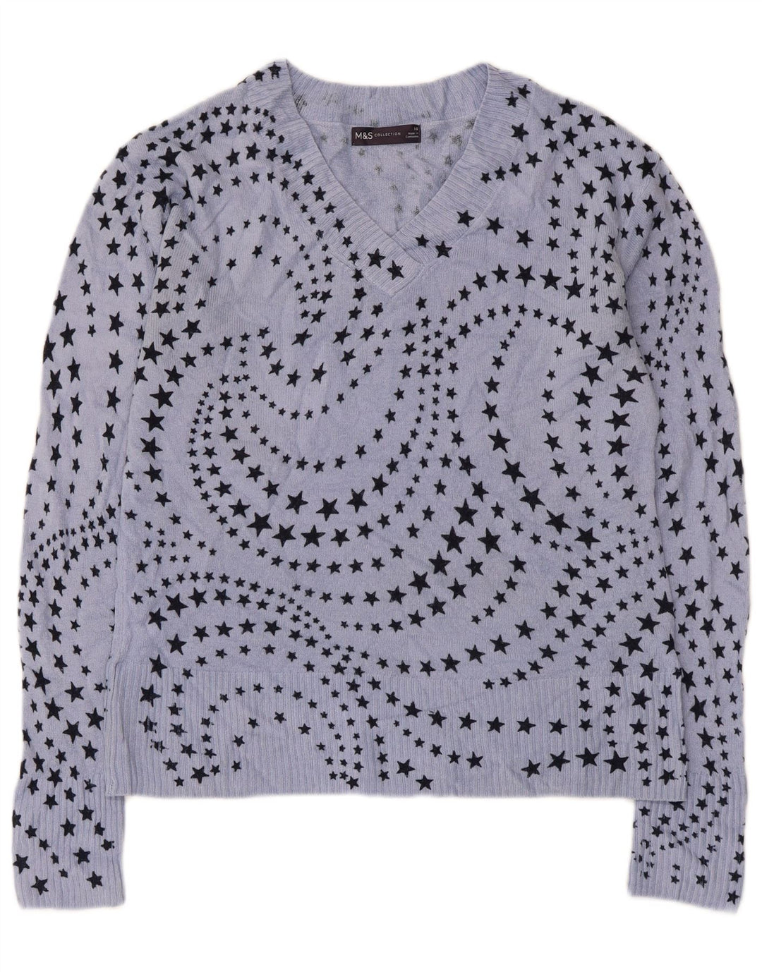 Marks & Spencer Pull à col en V pour femme Motif abstrait UK 10 Small B