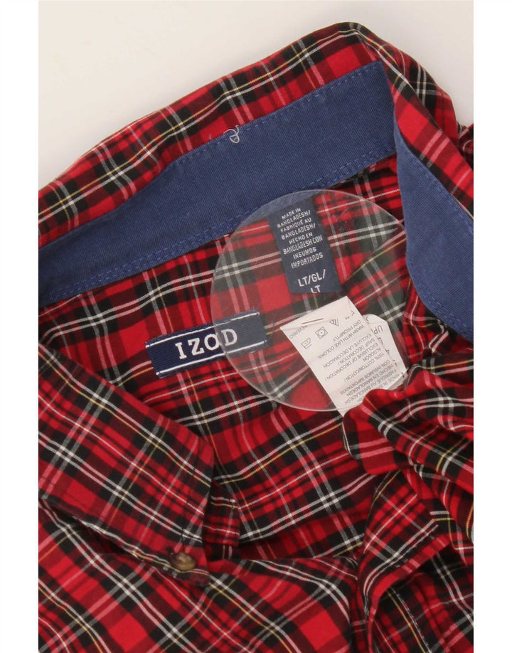 Izod Chemise Homme Grand Carreau Rouge Coton