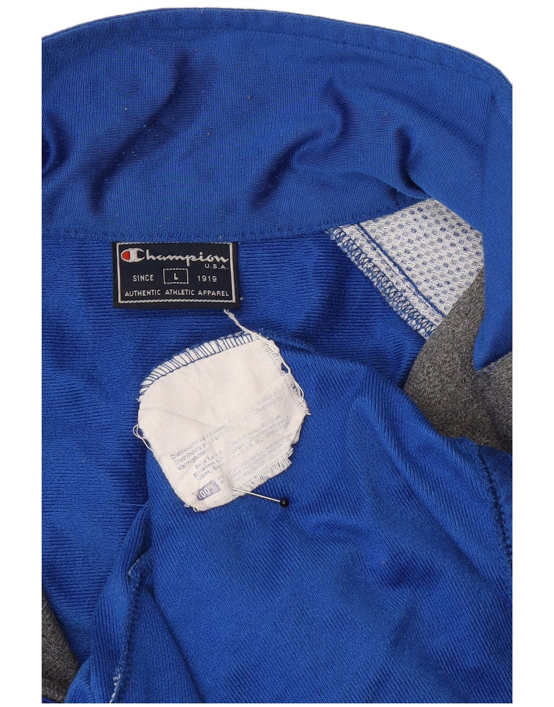 Champion Veste de survêtement graphique pour hommes, grand bleu, polyester color block
