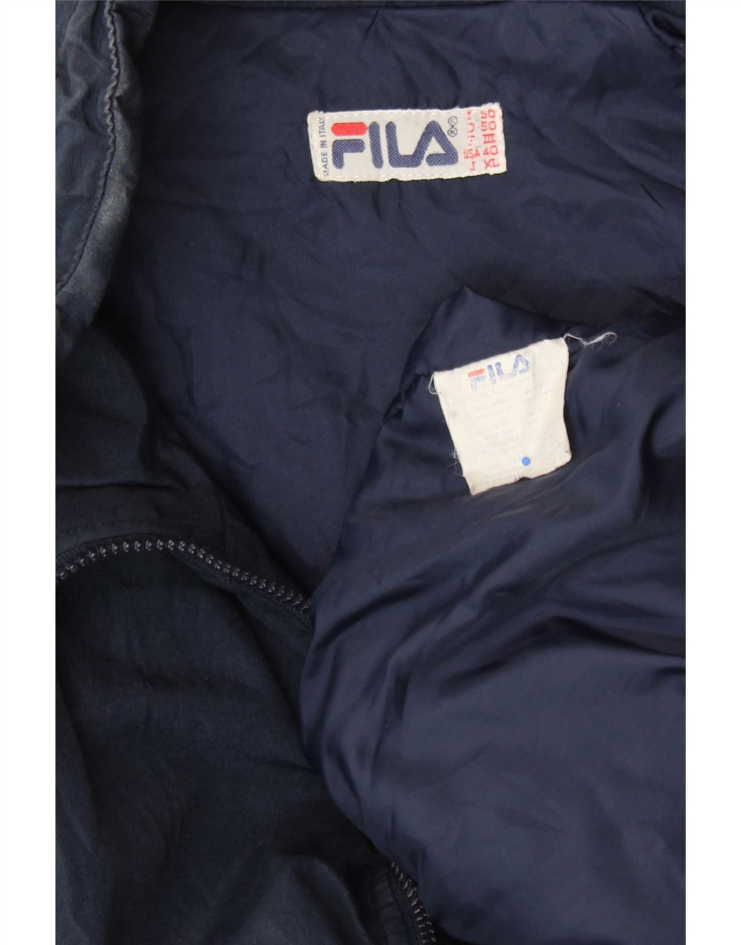 FILA Veste matelassée Magic Line pour homme UK 42 XL Bleu marine Colourblock