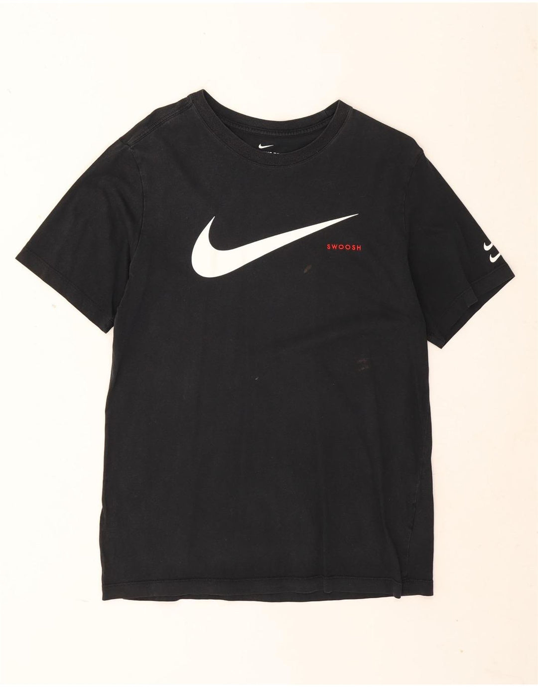 Nike T-shirt graphique Swoosh pour homme en coton noir moyen