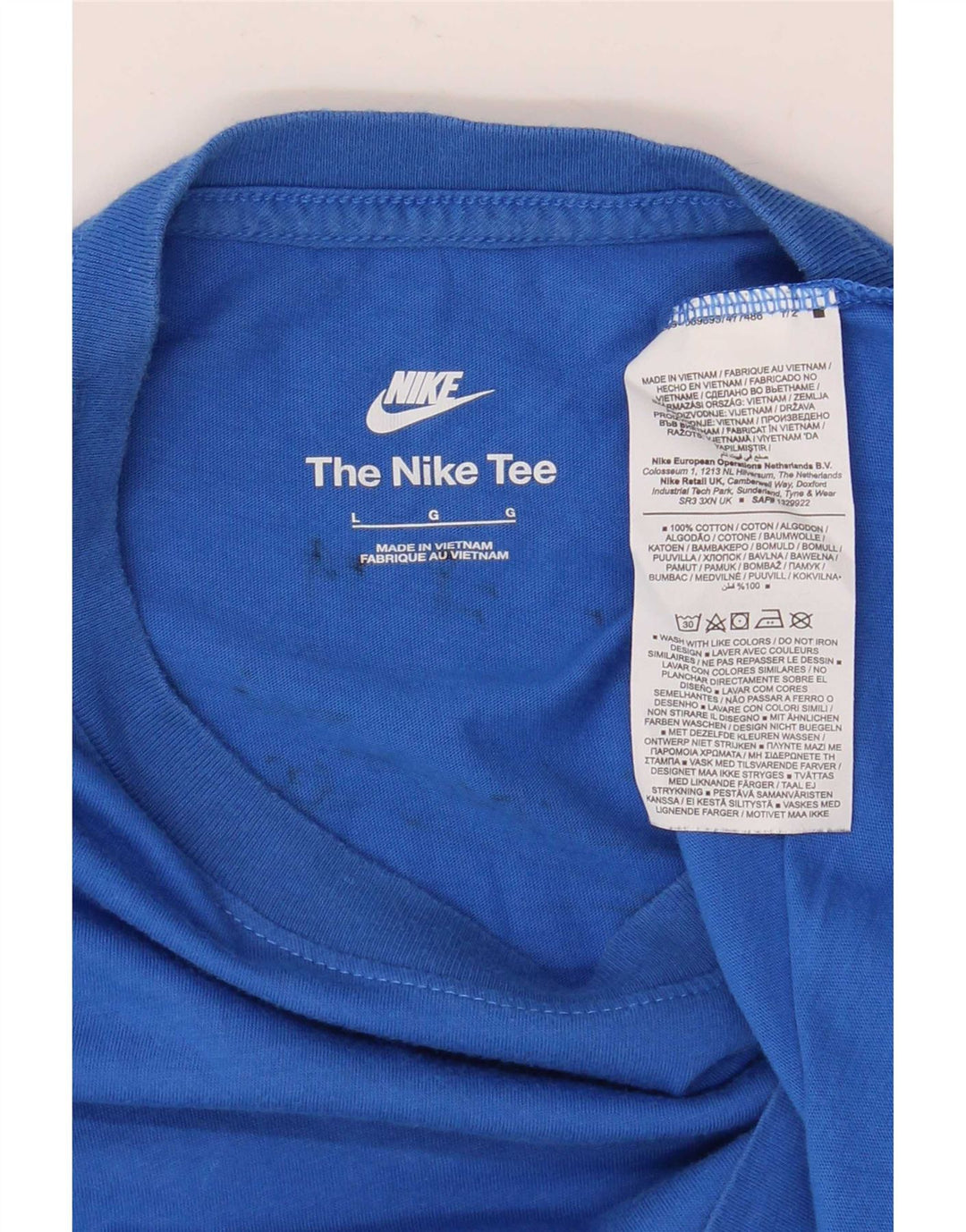 Nike T-Shirt Homme Grand Bleu Coton