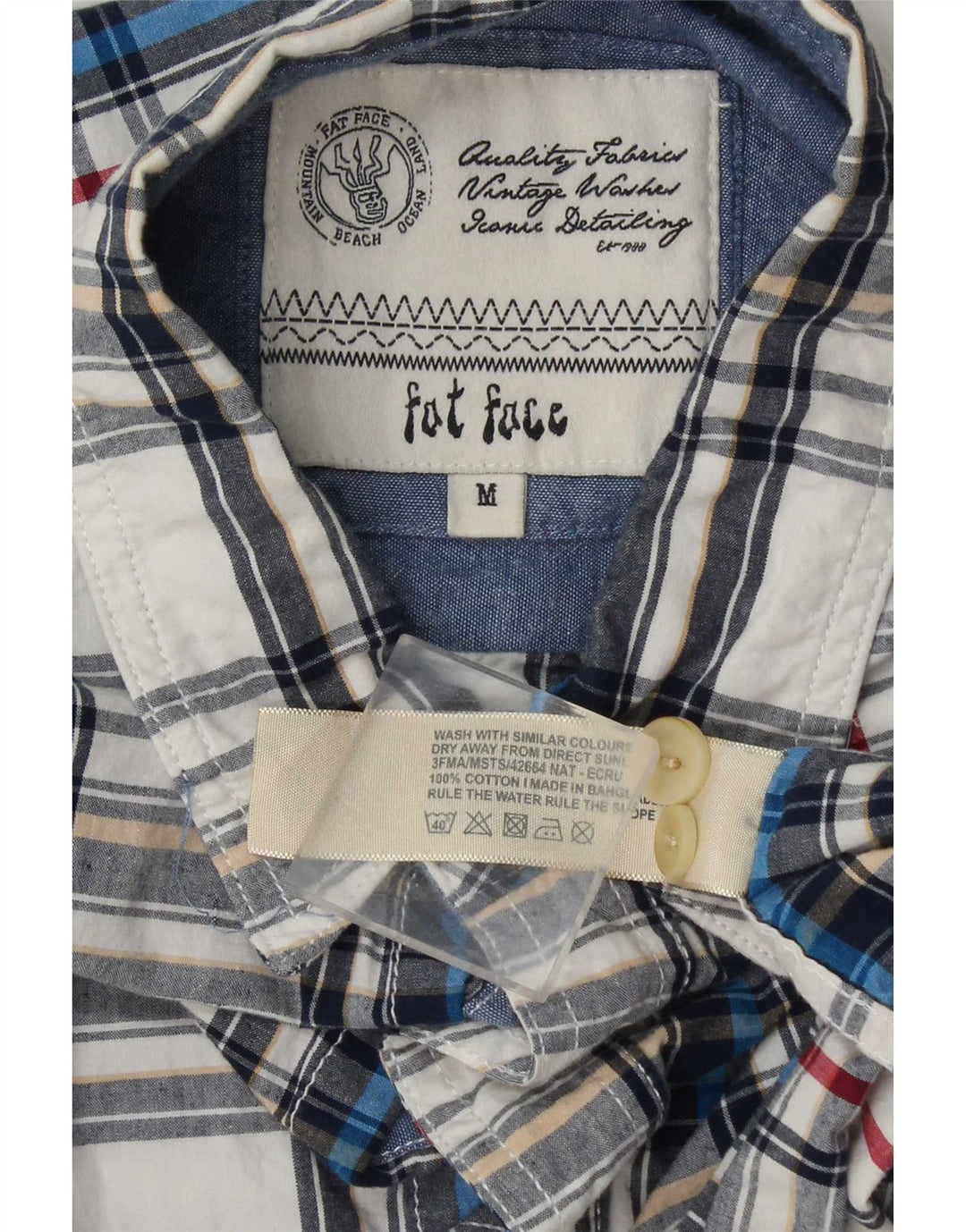 Chemise Homme Fat Face Coton Blanc Moyen à Carreaux