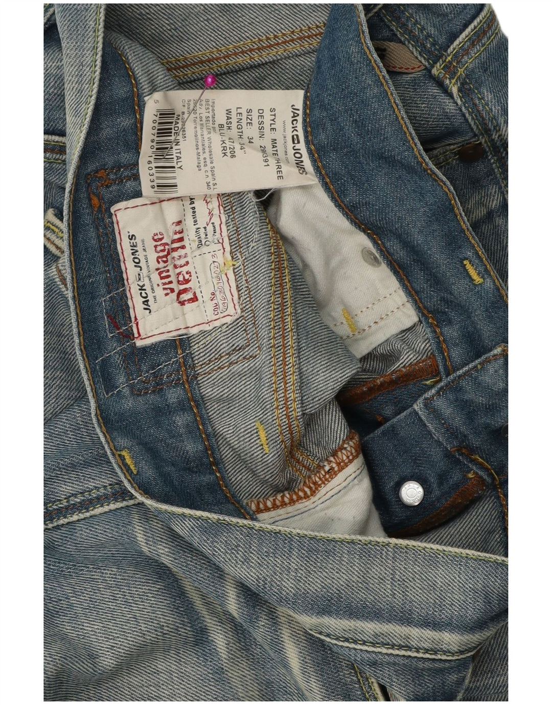 Jack & Jones Jean Loose Homme W34 L34 Bleu Coton