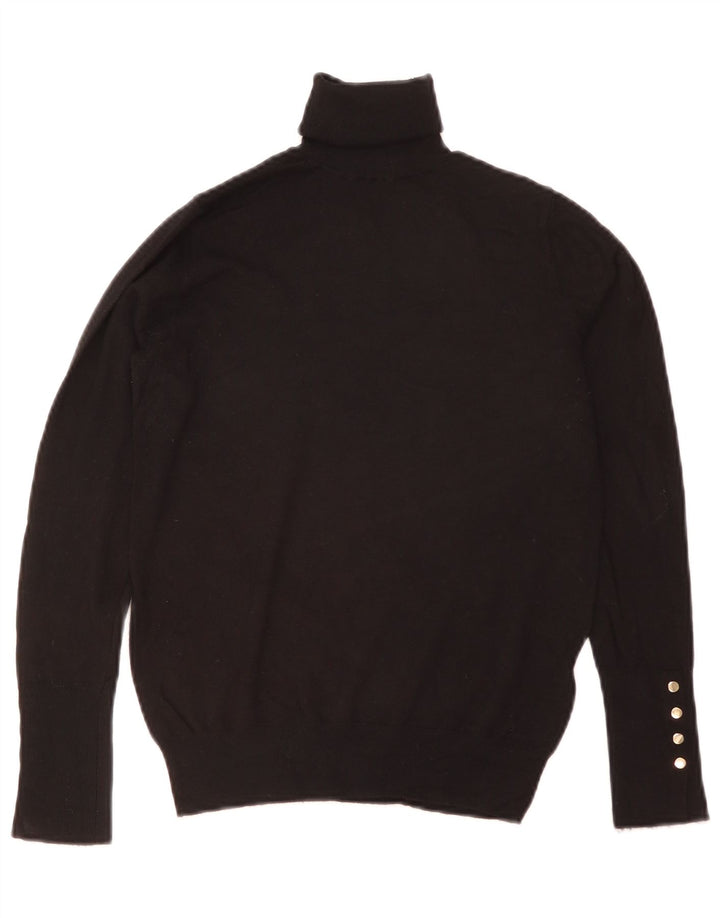 ZARA Femme Pull Col Roulé Pull UK 12 Medium Noir Viscose