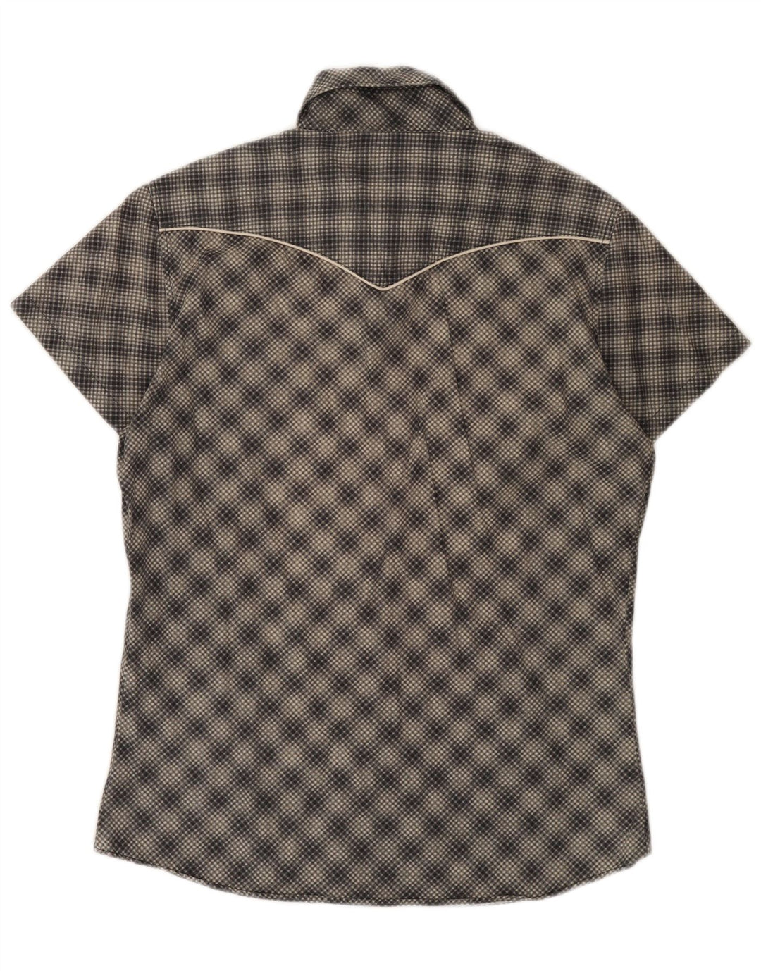 ENERGIE Chemise à Manches Courtes Homme Grand Carreau Gris Coton