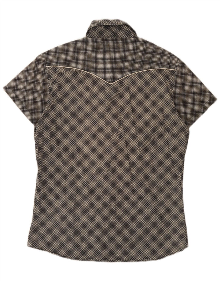 ENERGIE Chemise à Manches Courtes Homme Grand Carreau Gris Coton