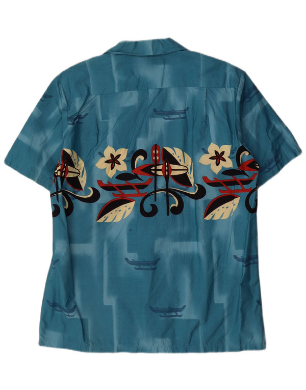 RJC Chemise Graphique à Manches Courtes pour Hommes Grand Coton Floral Bleu