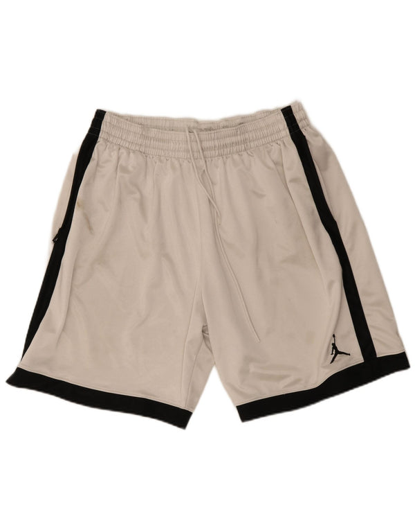 Jordan Short de sport pour homme XL Blanc Colorblock Polyester