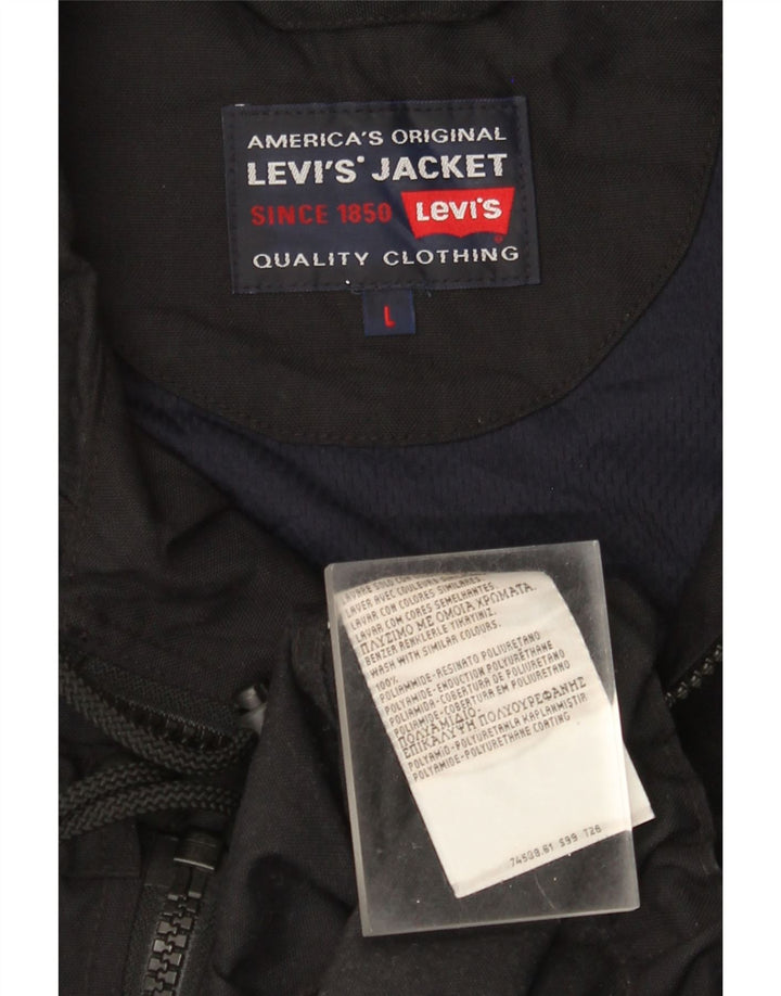 Levi's Veste de pluie à capuche homme UK 40 Large Noir Polyamide