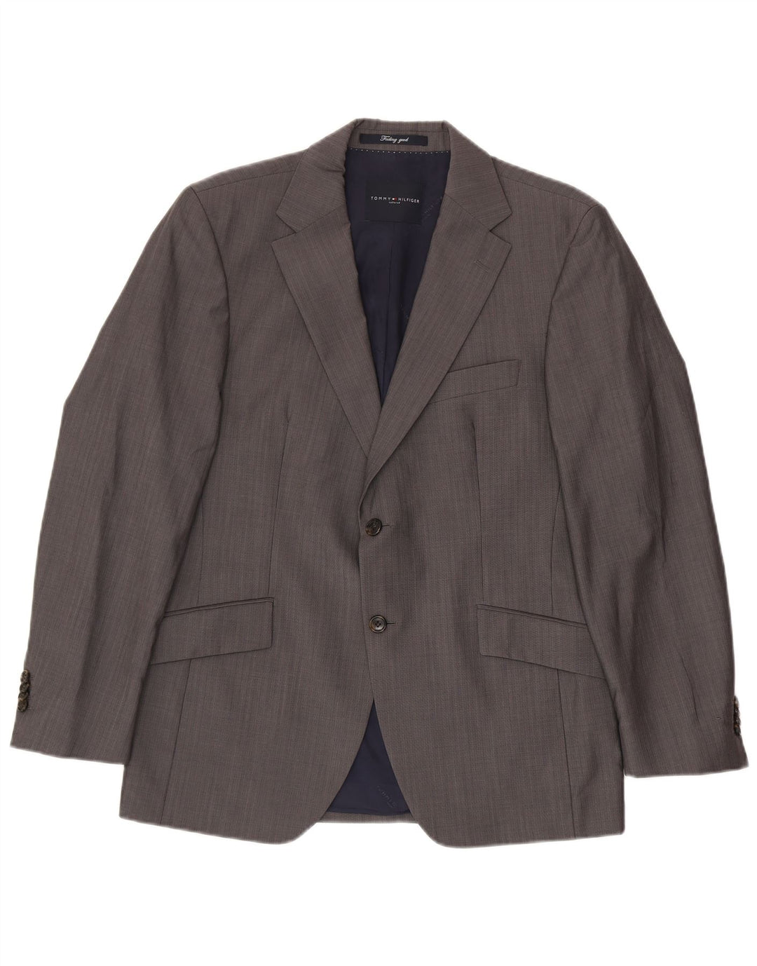 TOMMY HILFIGER Veste blazer sur mesure à 2 boutons pour homme UK 38 Gris moyen