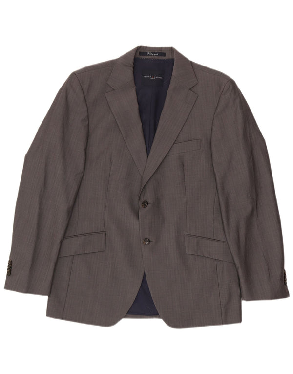 TOMMY HILFIGER Veste blazer sur mesure à 2 boutons pour homme UK 38 Gris moyen