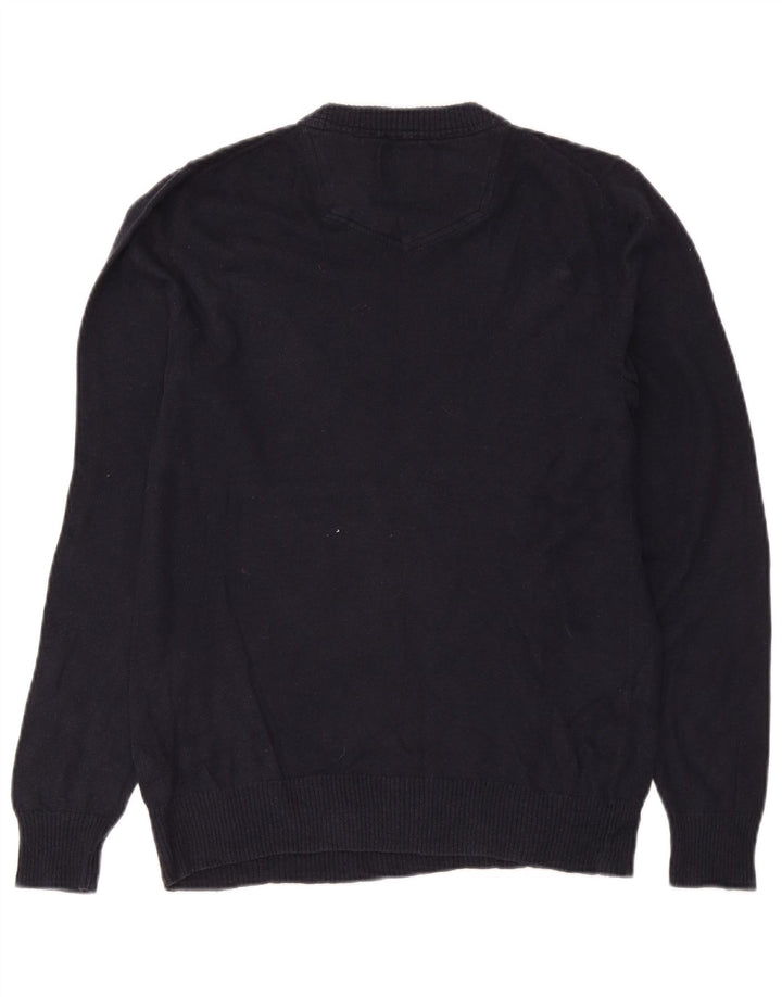 Fat Face Pull col V pour homme en coton bleu marine Taille S