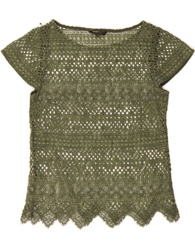 BANANA REPUBLIC Womens Crochet Blouse Top UK 14 Medium Green Vintage Banana Republic and Second-Hand Banana Republic from Messina Hembry 