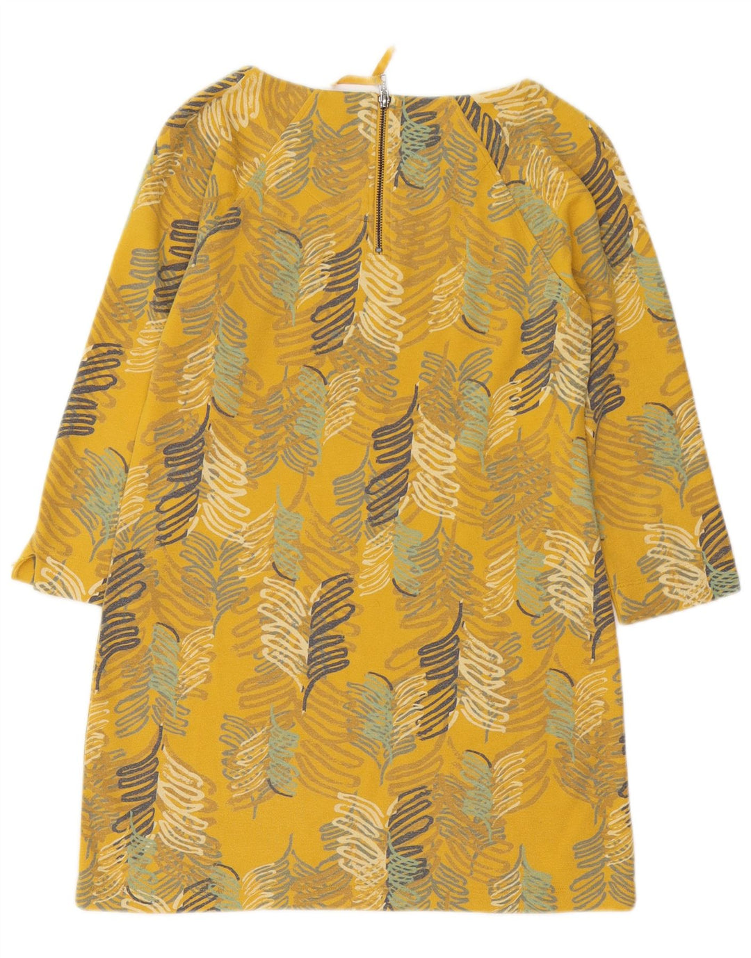 WHITE STUFF Robe droite à manches 3/4 pour femme UK 10 Petit coton floral jaune