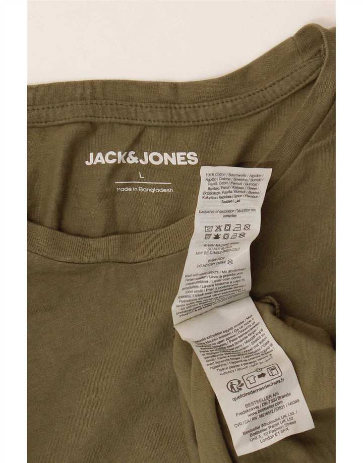 Jack & Jones T-Shirt Homme Haut Large Kaki Coton